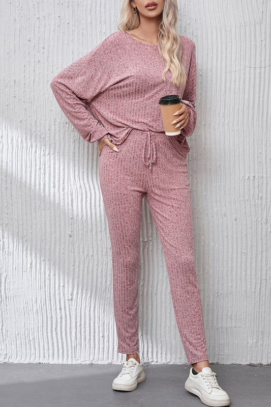 Ribbed Top and Leggings Loungewear Set - Eolante Clothing