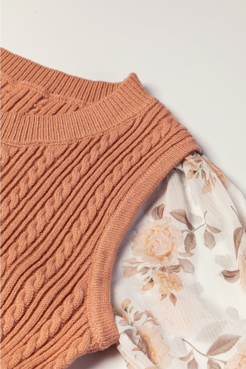 Floral Patchwork Knit Sweater - Eolante Clothing