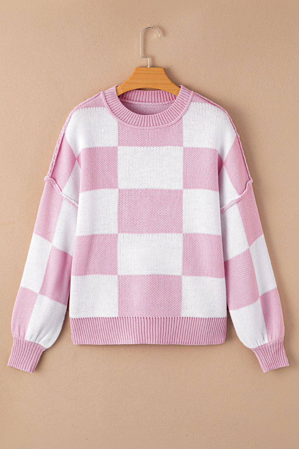 Checkered Sleeve Sweater - Eolante Clothing